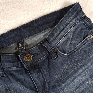 Gap Mid Rise Skinny Distress Dark Wash Jeans sz2